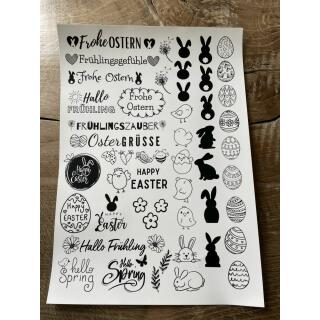 Kerzentattoos Frühling - Ostern schwarz