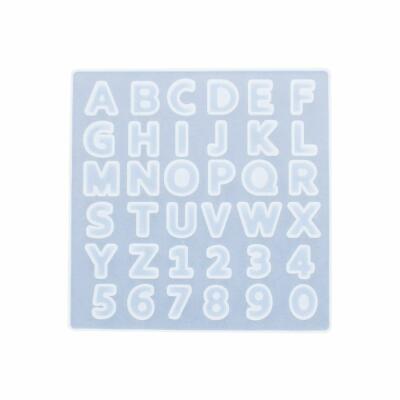 Silikon Gießform Buchstaben & Zahlen - 13,5 x 13,5 x 0,5 cm