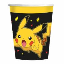 64-teiliges Party-Set - Pokemon Pikachu + Papiertrinkhalme rot/gelb  für 16 Kinder