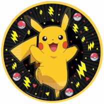 40-teiliges Party-Set Pokemon Pikachu + Papiertrinkhalme rot/gelb  für 8 Kinder