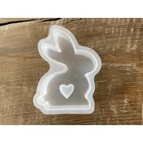 Silikonform Hase sitzend mit Herz 11,5 x 8 x 2,5 cm (641)