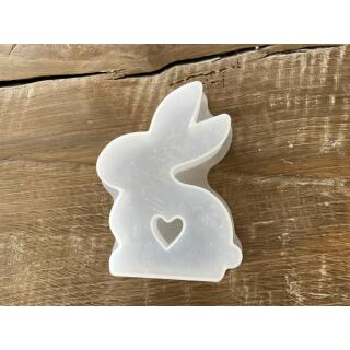 Silikonform Hase sitzend mit Herz 11,5 x 8 x 2,5 cm (641)