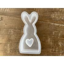 Silikonform Hase Langohr mit Herz 12,5 x 5,5 x 2,5 cm 628)