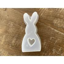 Silikonform Hase Langohr mit Herz 12,5 x 5,5 x 2,5 cm 628)