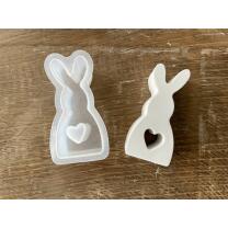Silikonform Hase Langohr klein mit Herz 7,5 x 3,5 x 2,5...