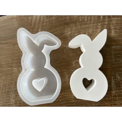Silikonform Hase Knickohr mit Herz 12 x 7 x 2,5 cm (642)