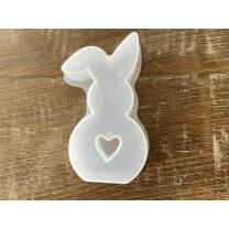 Silikonform Hase Knickohr mit Herz 12 x 7 x 2,5 cm (642)