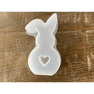 Silikonform Hase Knickohr mit Herz 12 x 7 x 2,5 cm (642)