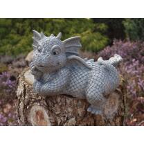 Gartenfigur - Drache - Gartendrache Kantenhocker schaut...