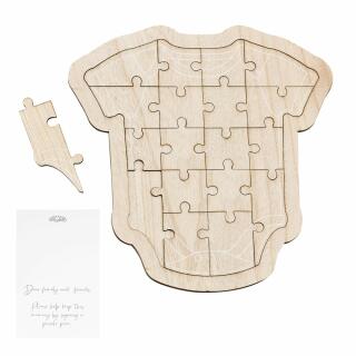 Babyparty Gästebuch Puzzle Baby Body, 18-teilig