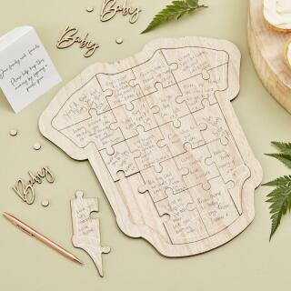 Babyparty Gästebuch Puzzle Baby Body, 18-teilig