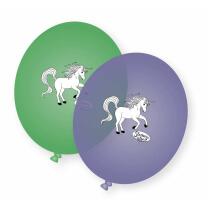 77-teiliges Party-Set - Sternenschweif Einhorn -Teller Becher Servietten Platzsets Wimpelkette Einladungen Luftballons Partyboxen Trinkhalme  für  8  Kinder