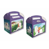 77-teiliges Party-Set - Sternenschweif Einhorn -Teller Becher Servietten Platzsets Wimpelkette Einladungen Luftballons Partyboxen Trinkhalme  für  8  Kinder