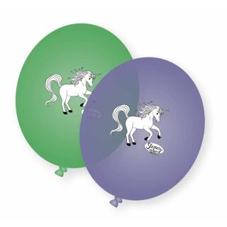 77-teiliges Party-Set - Sternenschweif Einhorn -Teller Becher Servietten Platzsets Wimpelkette Einladungen Luftballons Partyboxen Trinkhalme  für  8  Kinder