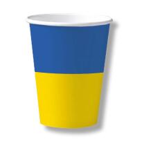 84-teiliges Party-Set Ukraine - Teller Becher Servietten Trinkhalme für 20 Personen