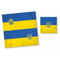 84-teiliges Party-Set Ukraine - Teller Becher Servietten Trinkhalme für 20 Personen