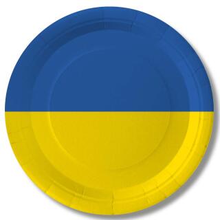 84-teiliges Party-Set Ukraine - Teller Becher Servietten Trinkhalme für 20 Personen