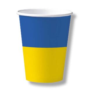 84-teiliges Party-Set Ukraine - Teller Becher Servietten Trinkhalme für 20 Personen