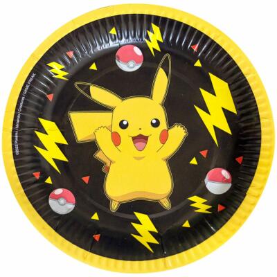 Pokemon Pikachu - Pappteller klein 18 cm, 8 Stück