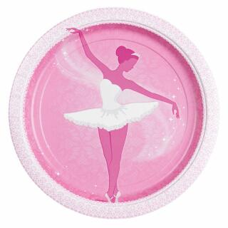 Pappteller Ballerina - Ballett, 8 Stück