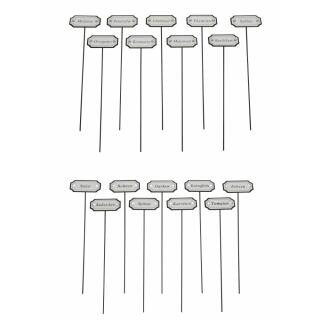 Kräuterstecker und Gemüsestecker aus Metall, 28 cm