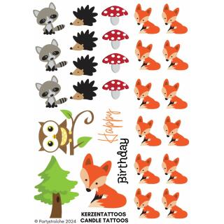 Kerzentattoos Fuchs Happy Birthday