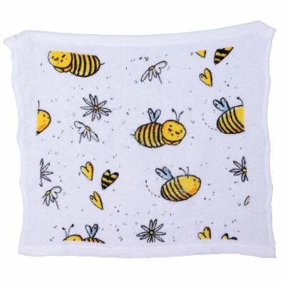 Magisches Handtuch - Bienen viele Bienen mit Blumen und Herzen