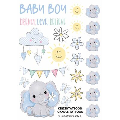 Kerzentattoos Baby Elefant 2