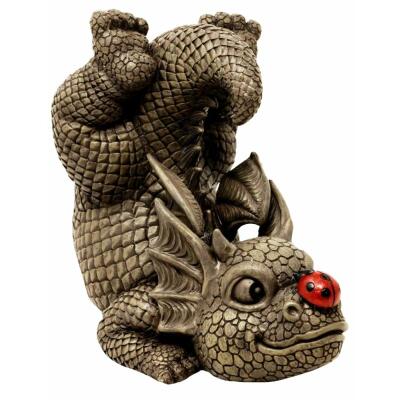 Gartenfigur - Drache mit Marienkäfer (GD396)