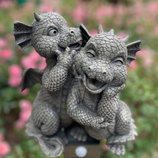 Gartenfigur - Gartendrache - Drachenpaar Liebesgeflüster (GD293)