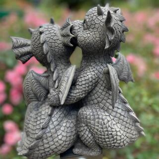 Gartenfigur - Gartendrache - Drachenpaar Liebesgeflüster (GD293)
