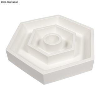 Silikon Gießform Kerzenständer Hexagon + Folienschablonen