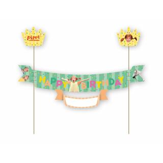Pippi Langstrumpf - Tortenbanner mit Namensschild
