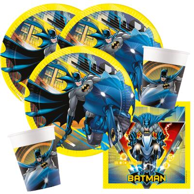 Procos 10137430 - Partyset S Batman Rogue Rage, 52-teiliges Set, 16 Teller, 16 Becher, 20 Servietten, Einweggeschirr, Partygeschirr, Tischdekoration, Marvel