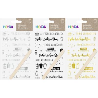 Rubbelsticker Rub-on "Frohe Weihnachten"  - 3 Farben zur Auswahl