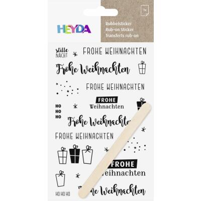 Rubbelsticker Rub-on "Frohe Weihnachten"  - schwarz