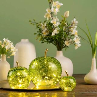 Deko Apfel Bruchglasoptik mit LED