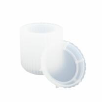 Silikonform Dose geriffelt  mit Deckel 7,8 x 8 cm