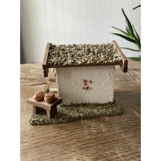 Miniatur Backhaus - Holzbackofen 9 x 6,5 x 9 cm