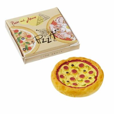 Miniatur Pizza im Karton, ca. 3,3 cm