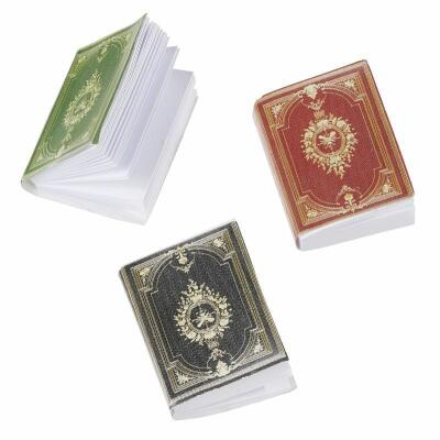 Miniatur Bücher, 3 Stück, ca. 1,6 x 2,1 cm