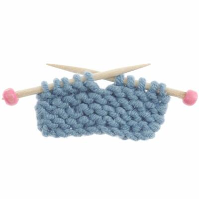 Miniatur Strickzeug blau
