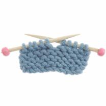 Miniatur Strickzeug blau