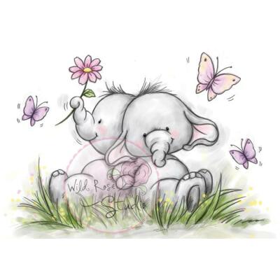 Wild Rose Studio Stempel clear stamp - Elefant Bella with freind (CL323)