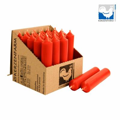 Stabkerze 100 x 22 mm - durchgefärbt - Made in Germany 11 rost 1