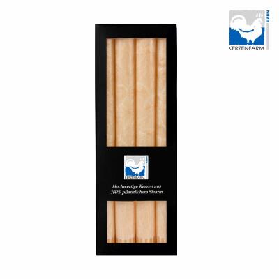 4 Stabkerzen Stearin 250 x 22 mm in Geschenkbox - 10 creme