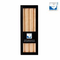 4 Stabkerzen Stearin 250 x 22 mm in Geschenkbox - 10 creme