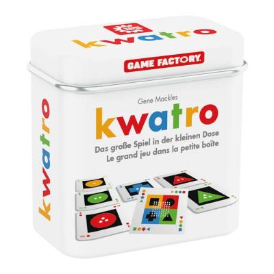 Kwatro - Mini-Legespiel in Metalldose