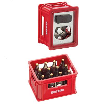 Miniatur Bierkiste mit Flaschenöffner rot