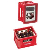 Miniatur Bierkiste mit Flaschenöffner rot